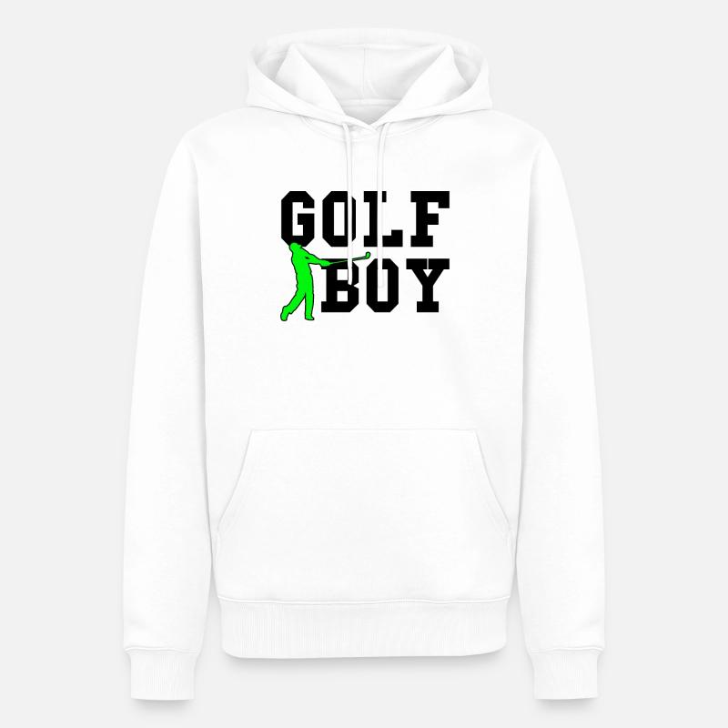 garçon de golf - Sweat à capuche Premium bio Homme - blanc