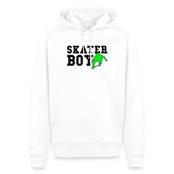 patineur garçon - Sweat à capuche Premium bio Homme - blanc - Devant - Nico (187cm)