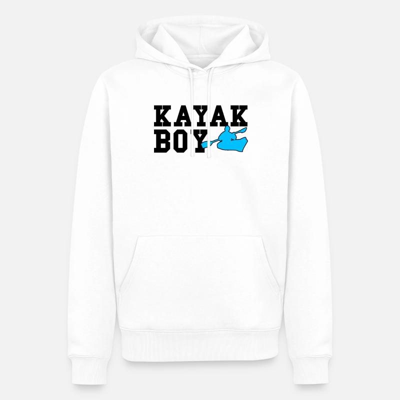 garçon kayak - Sweat à capuche Premium bio Homme - blanc