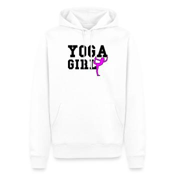 fille de yoga - Sweat à capuche Premium bio Homme - blanc - Devant - Nico (187cm)