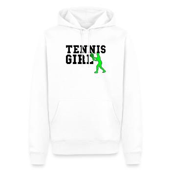 Fille de tennis - Sweat à capuche Premium bio Homme - blanc - Devant - Nico (187cm)
