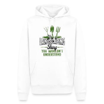 Paysagiste Aménagement Paysager - Sweat à capuche Premium bio Homme - blanc - Devant - Nico (187cm)