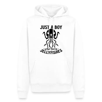 Juste un garçon qui aime les méduses quallen - Sweat à capuche Premium bio Homme - blanc - Devant - Nico (187cm)