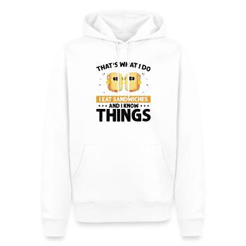 Sandwich Love and Scientist Cheese Food - Men’s Premium Organic Hoodie - white - Front - Nico (187cm)