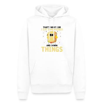 Sandwich Love et Scientist Cheese Food - Sweat à capuche Premium bio Homme - blanc - Devant - Nico (187cm)