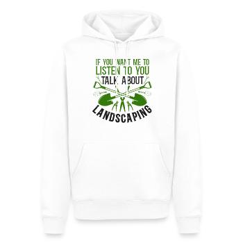 Paysagiste Aménagement Paysager - Sweat à capuche Premium bio Homme - blanc - Devant - Nico (187cm)