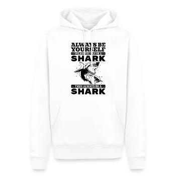 White Shark Ich bin immer du selbst, es sei denn - Männer Premium Bio Hoodie - Weiß - Vorne - Nico (187cm)