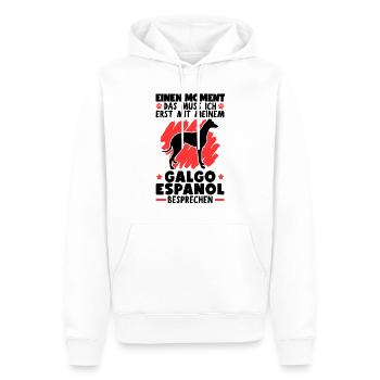 Mit meinem Galgo Espanol besprechen Windhund - Männer Premium Bio Hoodie - Weiß - Vorne - Nico (187cm)