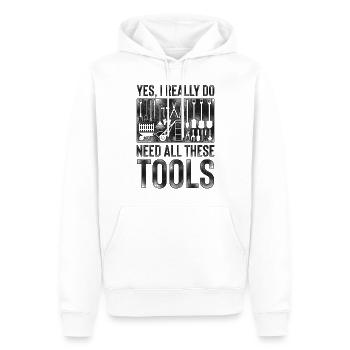 Paysagiste Aménagement Paysager - Sweat à capuche Premium bio Homme - blanc - Devant - Nico (187cm)