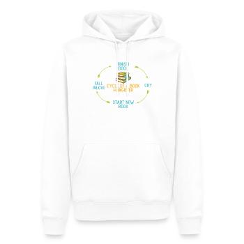 Cycle d’un livre-gueule de bois-rat-lecture - Sweat à capuche Premium bio Homme - blanc - Devant - Nico (187cm)