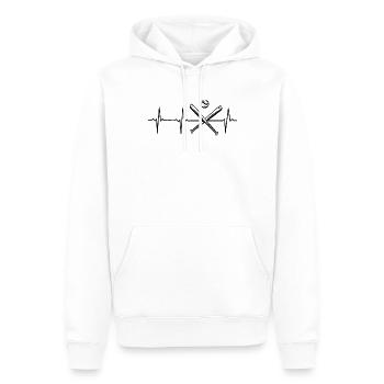 Spielen Baseball Heartbeat Baseballspiel - Männer Premium Bio Hoodie - Weiß - Vorne - Nico (187cm)