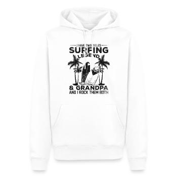Surfen Ich habe zwei Titel Surfing Legend & - Männer Premium Bio Hoodie - Weiß - Vorne - Nico (187cm)