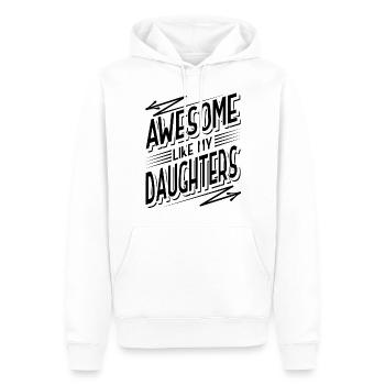 Parents Mère Père de filles Filles - Sweat à capuche Premium bio Homme - blanc - Devant - Nico (187cm)