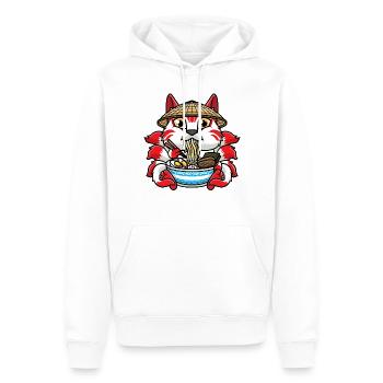Kitsune Isst Ramen-nudeln Anime - Männer Premium Bio Hoodie - Weiß - Vorne - Nico (187cm)