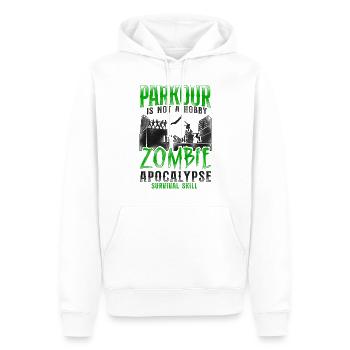 Parkour Free Running Traceur - Sweat à capuche Premium bio Homme - blanc - Devant - Nico (187cm)