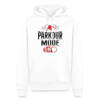 Parkour Free Running Traceur - Sweat à capuche Premium bio Homme - blanc - Devant - Nico (187cm)