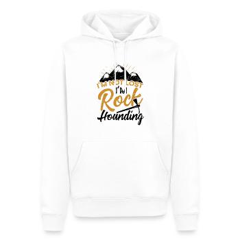 Ich Bin Nicht Verloren, Ich Bin Rock Hounding - Männer Premium Bio Hoodie - Weiß - Vorne - Nico (187cm)