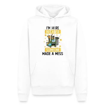 Jemand Hat Ein Chaos Bei Der Reinigung Des - Männer Premium Bio Hoodie - Weiß - Vorne - Nico (187cm)