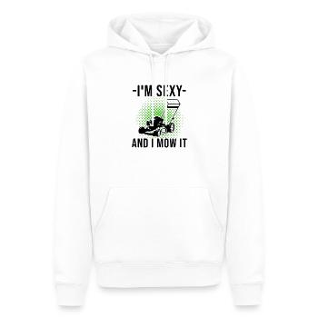 Dans Sexy et je le tonds Tondeuse à gazon d’aménagement paysager - Sweat à capuche Premium bio Homme - blanc - Devant - Nico (187cm)