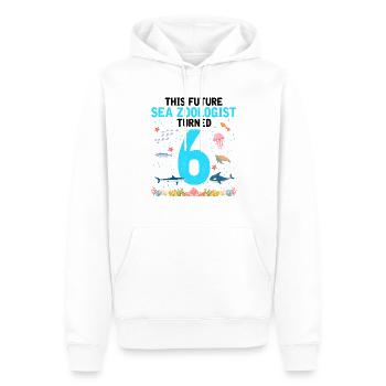 Zooologiste Biologiste marin Biologie marine - Sweat à capuche Premium bio Homme - blanc - Devant - Nico (187cm)