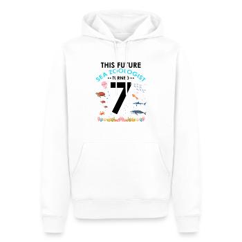 Zooologiste Biologiste marin Biologie marine - Sweat à capuche Premium bio Homme - blanc - Devant - Nico (187cm)