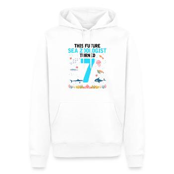 Zooologiste Biologiste marin Biologie marine - Sweat à capuche Premium bio Homme - blanc - Devant - Nico (187cm)