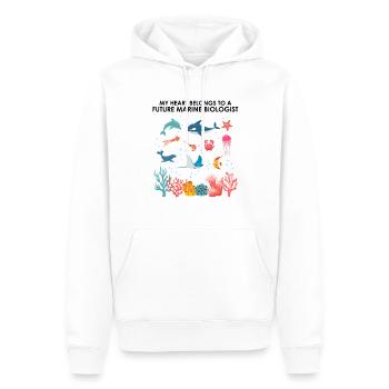 Le cœur appartient au biologiste marin Biologie marine mer - Sweat à capuche Premium bio Homme - blanc - Devant - Nico (187cm)
