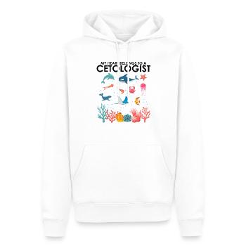Herz gehört Cetologe Cetologist Meeresbiologe - Männer Premium Bio Hoodie - Weiß - Vorne - Nico (187cm)