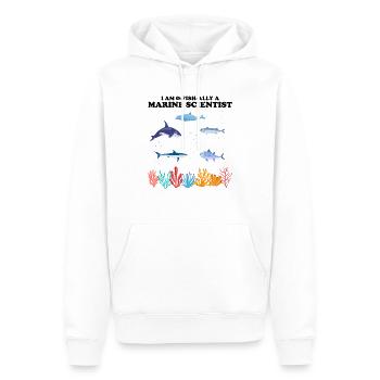 Scientifique marin officiel Biologiste marin - Sweat à capuche Premium bio Homme - blanc - Devant - Nico (187cm)