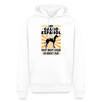 Galgo Espanol Gassi gehen Windhund - Männer Premium Bio Hoodie - Weiß - Vorne - Nico (187cm)