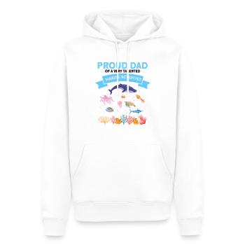 Fier Papa Biologiste Marin Biologie Marine Mer - Sweat à capuche Premium bio Homme - blanc - Devant - Nico (187cm)