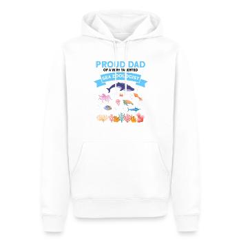 Fier papa Zooologiste de l’océan Zooologie Mer - Sweat à capuche Premium bio Homme - blanc - Devant - Nico (187cm)