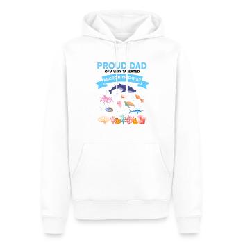 Fier Papa Microbiologie Biologie Biologiste Mer - Sweat à capuche Premium bio Homme - blanc - Devant - Nico (187cm)