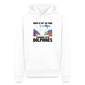 With Dolphins Swimming Dolphin Ocean Sea Mammal - Men’s Premium Organic Hoodie - white - Front - Nico (187cm)