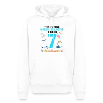 Meeresbiologie Geburtstagsparty 7 Jahre Sieben - Männer Premium Bio Hoodie - Weiß - Vorne - Nico (187cm)
