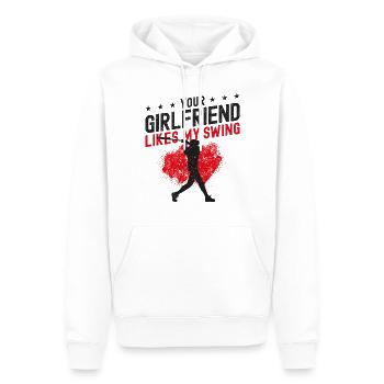 Baseball Fan Batter Vintage Votre - Sweat à capuche Premium bio Homme - blanc - Devant - Nico (187cm)