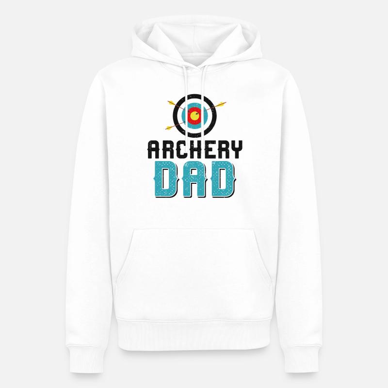 Archer Archer Archer Papa Père - Sweat à capuche Premium bio Homme - blanc