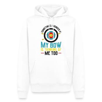 Archery Bow Archer Vintage Target - Sweat à capuche Premium bio Homme - blanc - Devant - Nico (187cm)