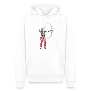 Archery Bow Archer Word Cloud - Männer Premium Bio Hoodie - Weiß - Vorne - Nico (187cm)