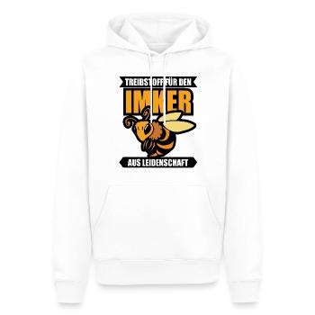 Treibstoff für den Imker - Männer Premium Bio Hoodie - Weiß - Vorne - Nico (187cm)