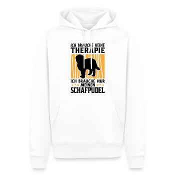 Brauche nur Schafpudel zotthaariger Hütepudel - Männer Premium Bio Hoodie - Weiß - Vorne - Nico (187cm)