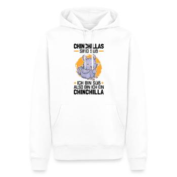 Chinchillas sind süß Wollmaus Chinchilla - Männer Premium Bio Hoodie - Weiß - Vorne - Nico (187cm)