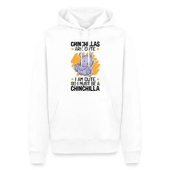 Je suis un rongeur chinchilla souris laineuse - Sweat à capuche Premium bio Homme - blanc - Devant - Nico (187cm)
