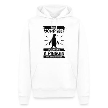 Pingouin sois toujours toi-même en disant cadeau - Sweat à capuche Premium bio Homme - blanc - Devant - Nico (187cm)