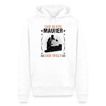 Maurer Bauhandwerker Beruf Ausbildung Geschenk - Männer Premium Bio Hoodie - Weiß - Vorne - Nico (187cm)
