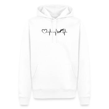 Sharkfish Shark Heartbeat Shark Großer weißer Hai - Männer Premium Bio Hoodie - Weiß - Vorne - Nico (187cm)