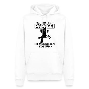 Ich bin ein Papagei Im Menschen Kostüm - Papagei - Männer Premium Bio Hoodie - Weiß - Vorne - Nico (187cm)