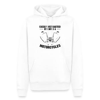 Couteaux et motos Collectionneurs de couteaux Motards - Sweat à capuche Premium bio Homme - blanc - Devant - Nico (187cm)