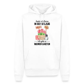 Garten Urlaub Lustiger Spruch Gärtner Geschenkidee - Männer Premium Bio Hoodie - Weiß - Vorne - Nico (187cm)