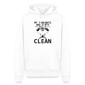 Dirty Thoughts Clean Knife Collecteur de couteaux - Sweat à capuche Premium bio Homme - blanc - Devant - Nico (187cm)